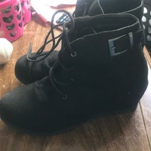 Black Laced Booties with buckle accent - etc!